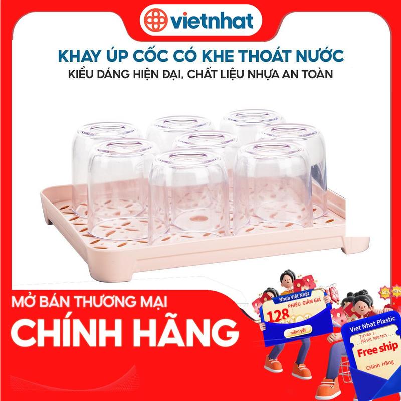 Khay úp cốc khay trà khay úp chén có rãnh thoát nước 5658 Nhựa Việt Nhật Premium Kitchen Nhà Bếp