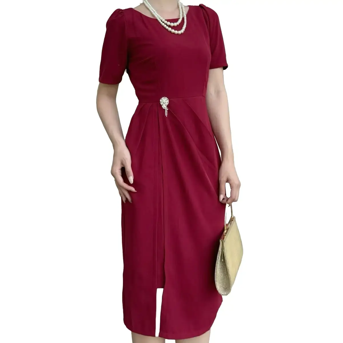 Đầm suông TD06 bigsize từ 45-95kg, chất liệu voan lụa mềm mịn và thun cotton thoáng mát - Nữ, Kem, Women, Dress, Voi Cotton Thun