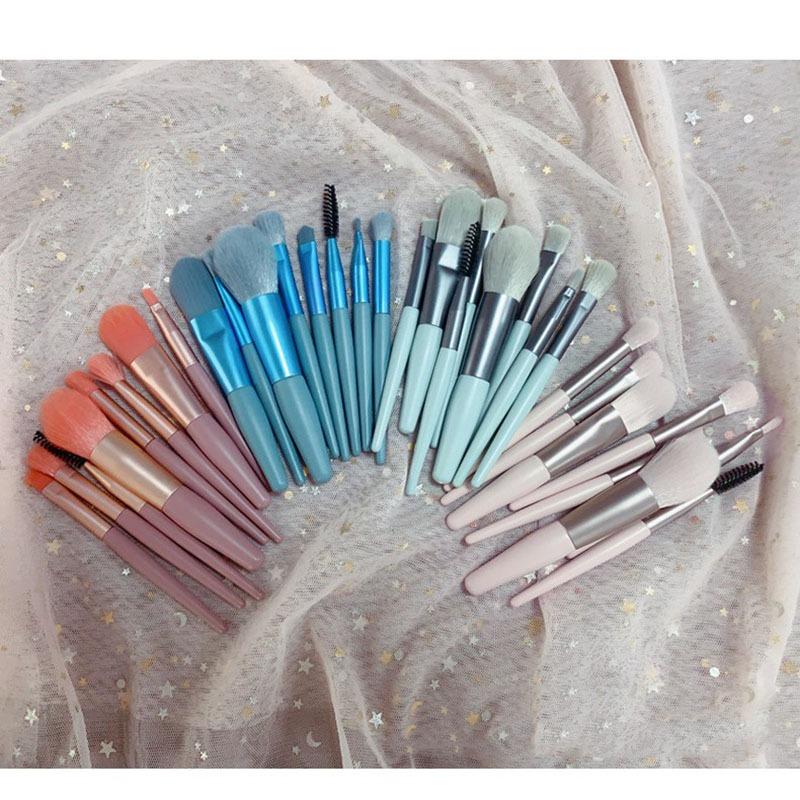 Full Bộ cọ 8 cây makeup lông mềm mịn tặng kèm túi Zip Vintage, Bộ cọ trang điểm cá nhân gốm 8 cây chính hãng 3
