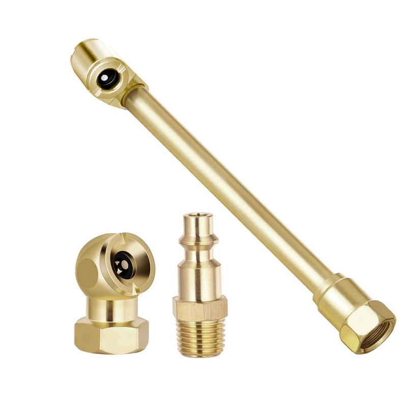 Brass Lock-On Tire Air Chuck - 1/4 NPT Thread with Clip - Heavy Duty Brass Lock-On Tire Air Chuck - 1/4 NPT Thread with Clip - Heavy Duty