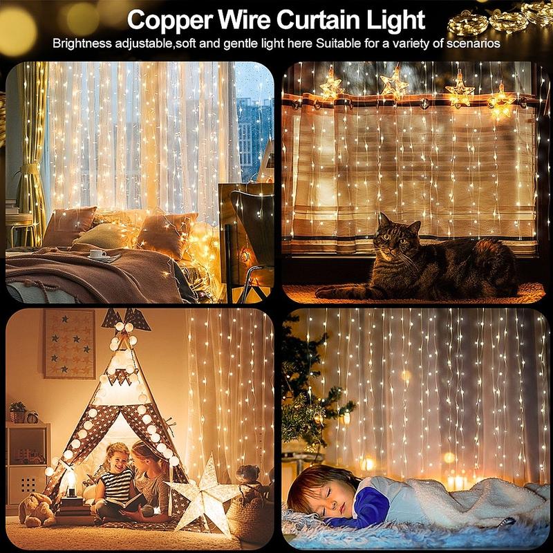 Lampu Hias Tirai Tumblr 3x3 meter LED Curtain Light Lampu Tirai Gorden Dekorasi Natal 8
