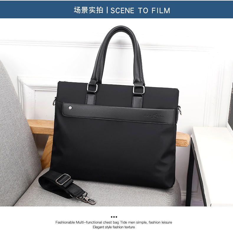 Product Introduction of Handbag Men's Business Casual Oxford Cloth Bag Men's Briefcase Nylon Canvas Men's Bag Shoulder Bag Computer Bag New 3