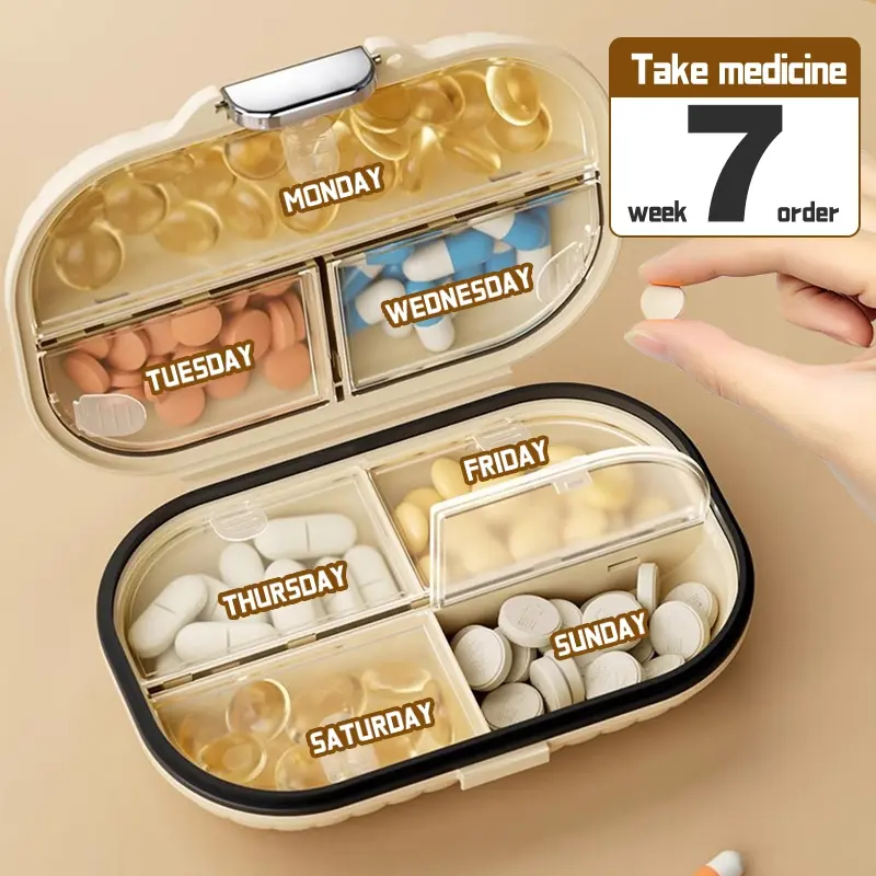 Medication Organizer Traveling Medicine Organizer Stylish Portable Plastic Small Pill Holder