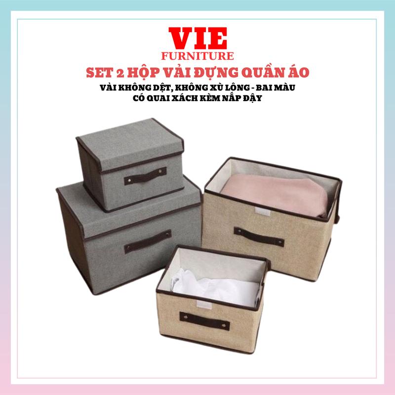 Set 2 Hộp Vải Đựng Đồ - Quần Áo - Đồ Chơi ( MÀU NGẪU NHIÊN )