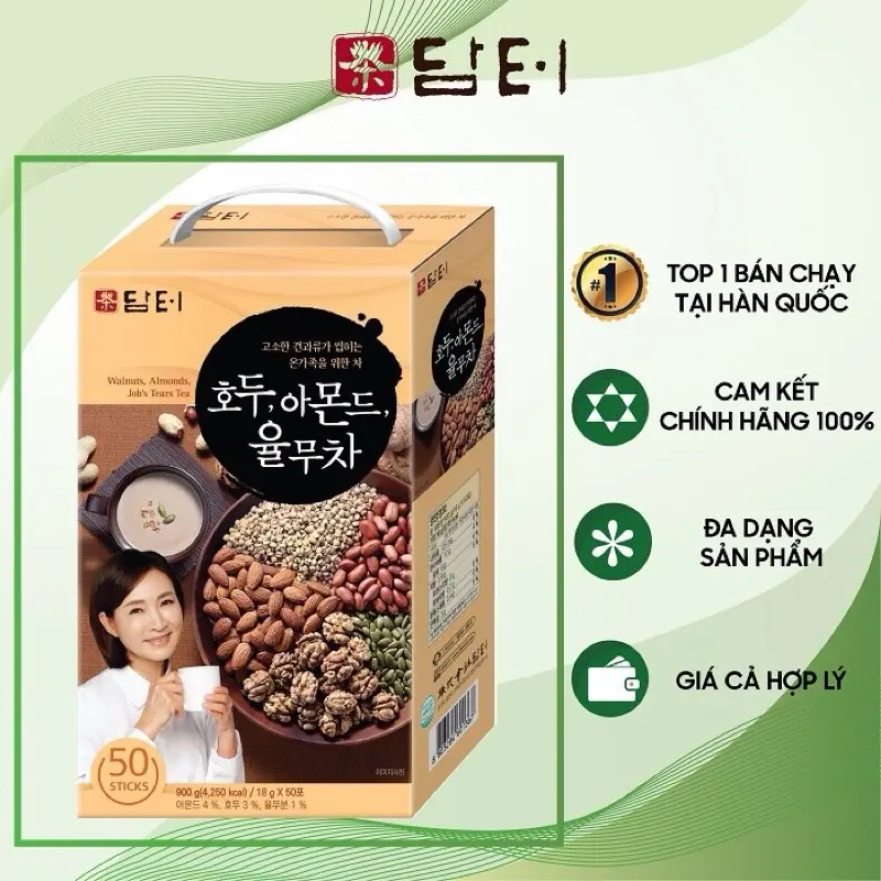 Date 2026 - Bột ngũ cốc dinh dưỡng Damtuh Hàn Quốc hộp 50 gói