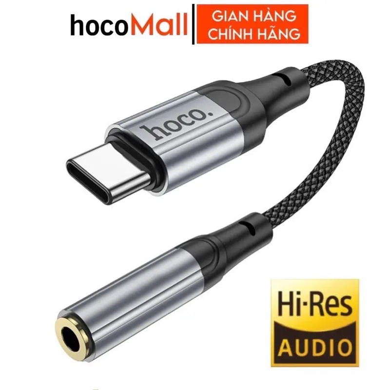 Jack chuyển đổi tai nghe type c sang 3.5mm HOCO cáp chuyển đổi âm thanh typec dùng cho điện thoại Andoird 0