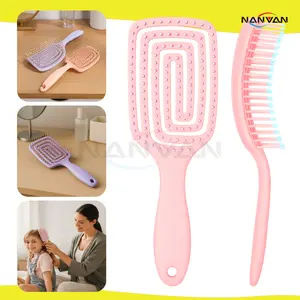 NANVAN NVN-AKSW03 Sisir Pijat Anti Kusut Bentuk Spiral - Detangling Brush Super Lentur , Tidak Sakit , Cepat Rapi & Halus