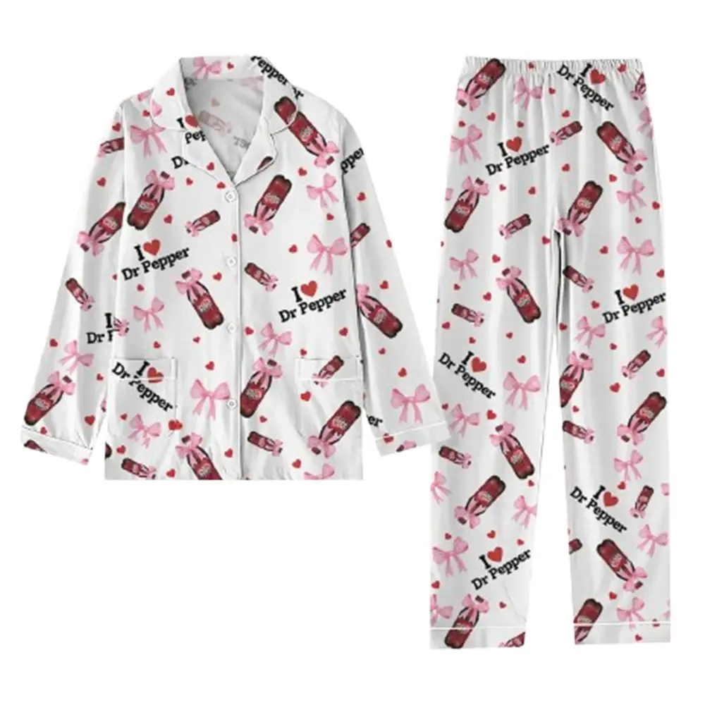 Dr Pepper Pajamas Set, Dr Pepper Pajamas Pants, Soda Lover Pajamas, Dr Pepper Girls Pjs, Pajamas For Party, Pj Sets For Women