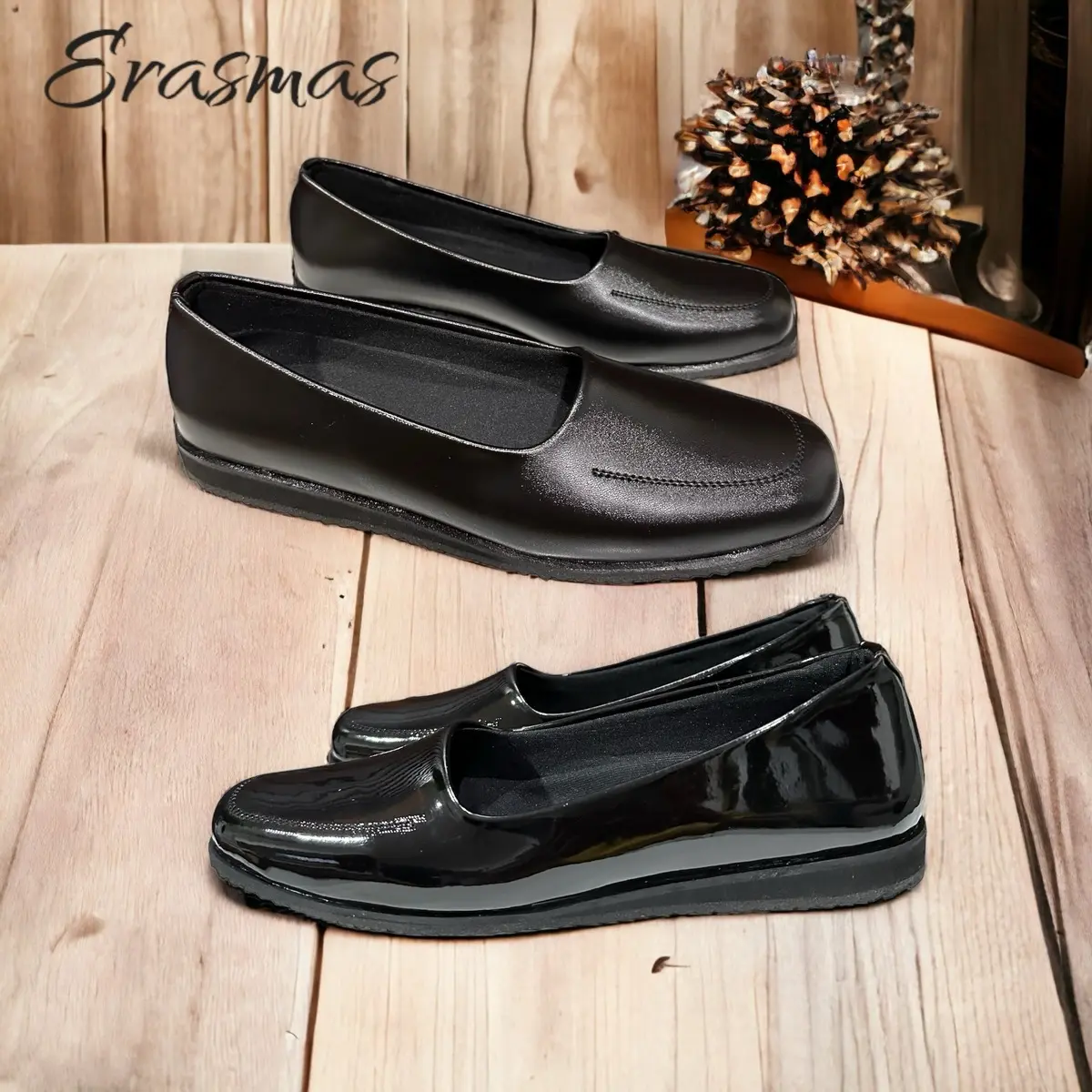 Erasmas B3 Flatshoes - Sepatu Flatshoes Wanita Sepatu Kerja Wanita Sepatu Dinas Wanita Sepatu Formal Wanita Sepatu Persit Sepatu Bhayangkari Tanpa Hak