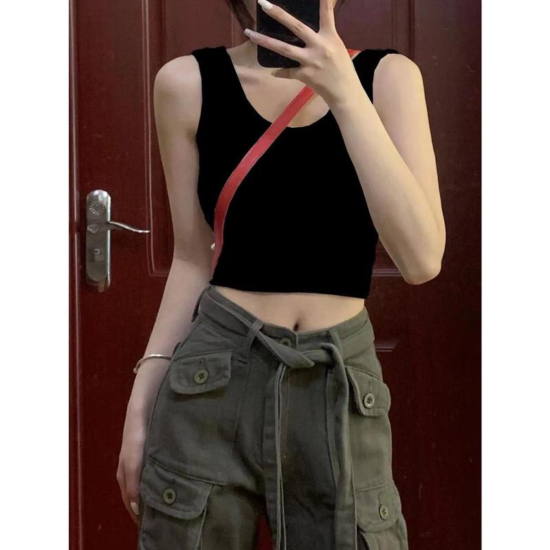 2025 New Camisole Women's Summer Outer Wear Inner Wear Short Navel Vest Women 6