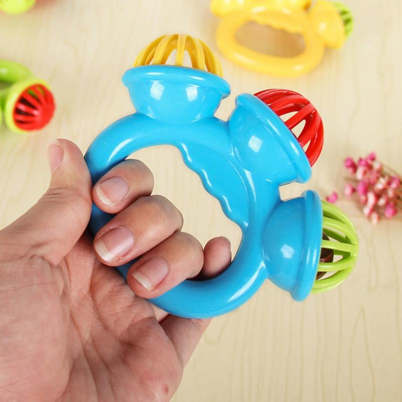 Baby Rattles Infants and Young Children Are Soothing Bells 0-3 Years Old Shake The Three-head Bell Color Baby Hand Grab The Bell 3