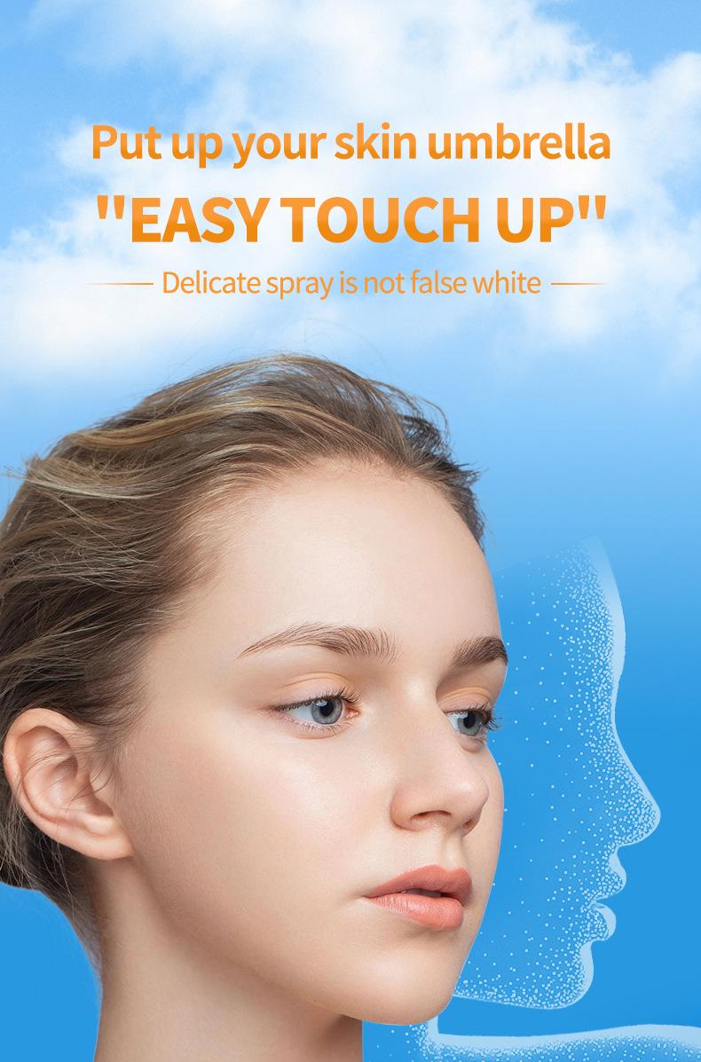 Product Introduction of Summer Waterproof Sunscreen Spray Brightening Refreshing Non-Greasy Sunscreen 50 Times Sunscreen Spray Skincare Facial Skin Repair 5