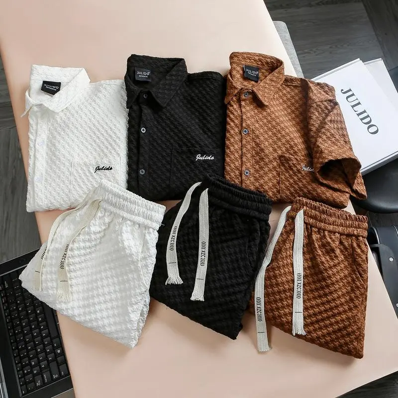 Bộ Sơ Mi Xốp Tay Ngắn Cổ Đức Kaki Nam Nữ Bộ Đồ Nam Chất Liệu Mới Cải Tiến Bền Đẹp