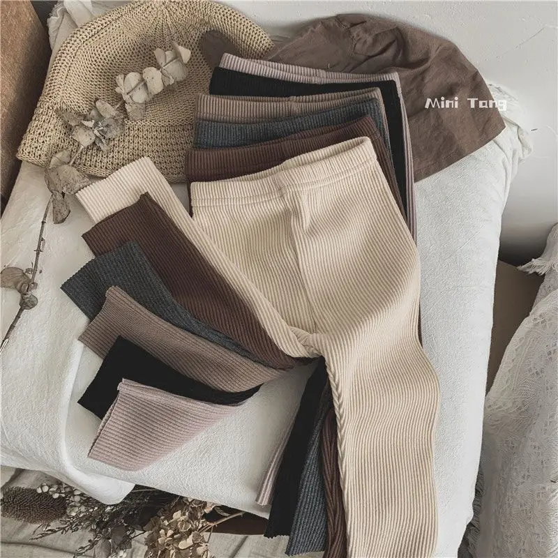 Quần Legging Trẻ Em, Co Giãn, Dáng Ôm, Kẻ Sọc Chìm, Dành Cho Bé Trai Và Bé Gái, Màu Trơn Quần Dài, Dễ Phối Đồ, Thích Hợp Cho Mùa Thu Và Mùa Đông, Thời Trang Mới, Năm 2025