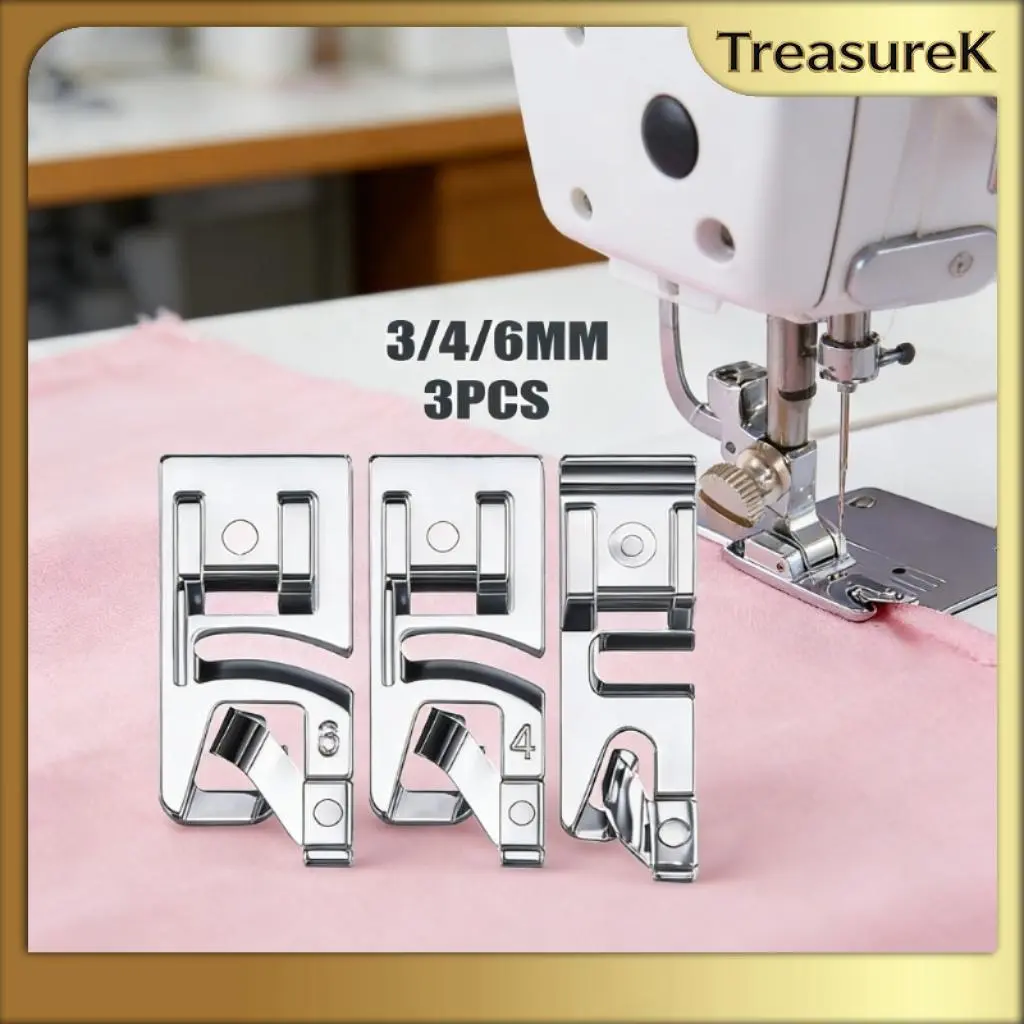 3pcs Sepatu Kelim Mesin Jahit Portable/Multifungsi/Sepatu Lipat/Overlock Edge Foot/Semi Obras