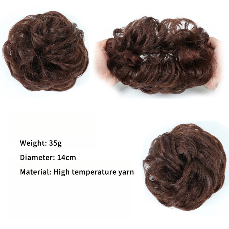 [Hot Sale] Curly Hair Bun Chemical Fiber Wig Hair Bag Female European and American Fluffy Natural Bun Updo Hair Bag Hair Ring Bud 2