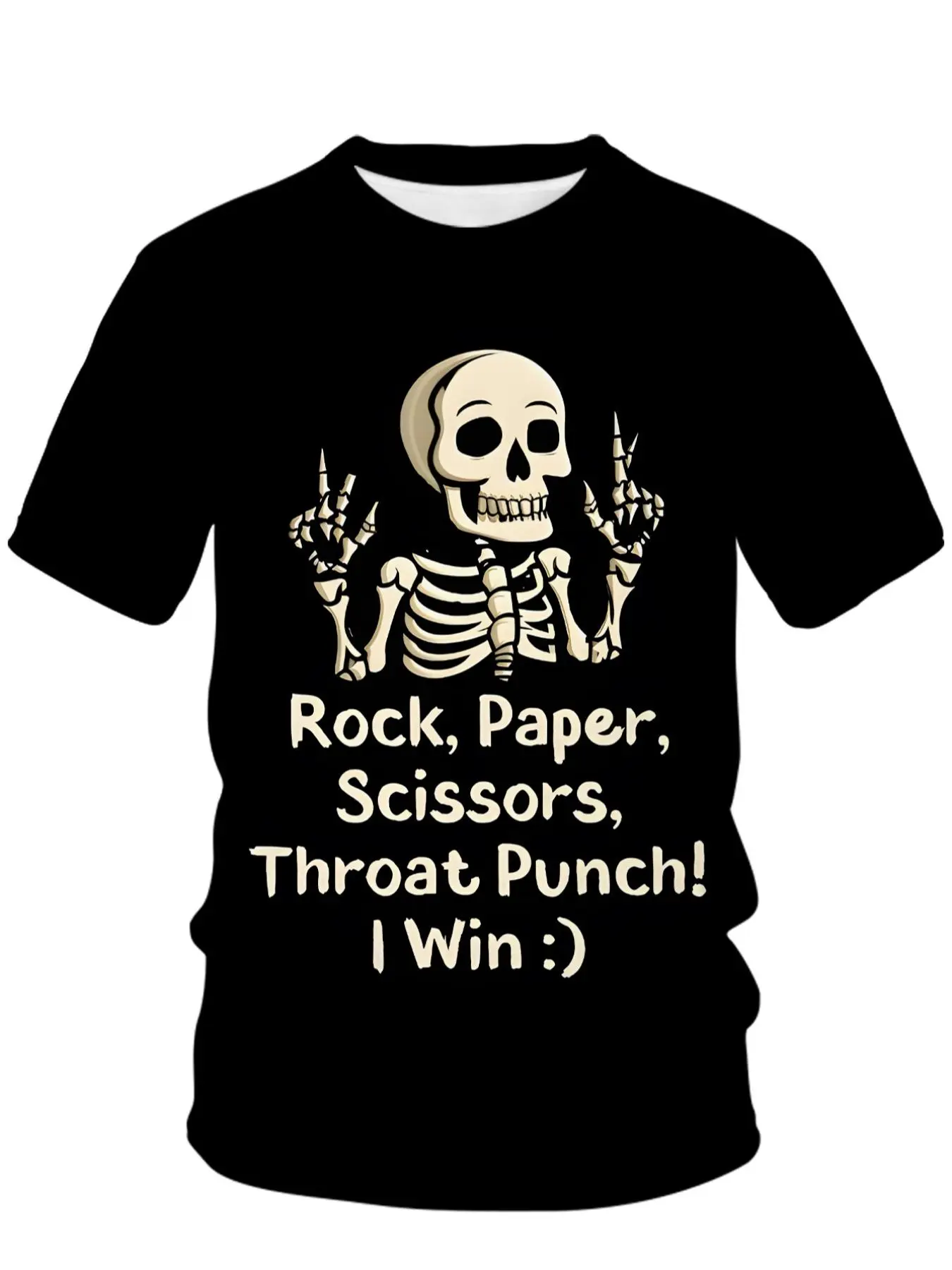 Plus Size Men's Street Style Skeleton Graphic Print Round Neck Tee, Regular Fit Casual Comfy Street Fashion Short Sleeve Crew Neck T-shirt for Daily Wear, Men's Plus Size Clothing for All Seasons