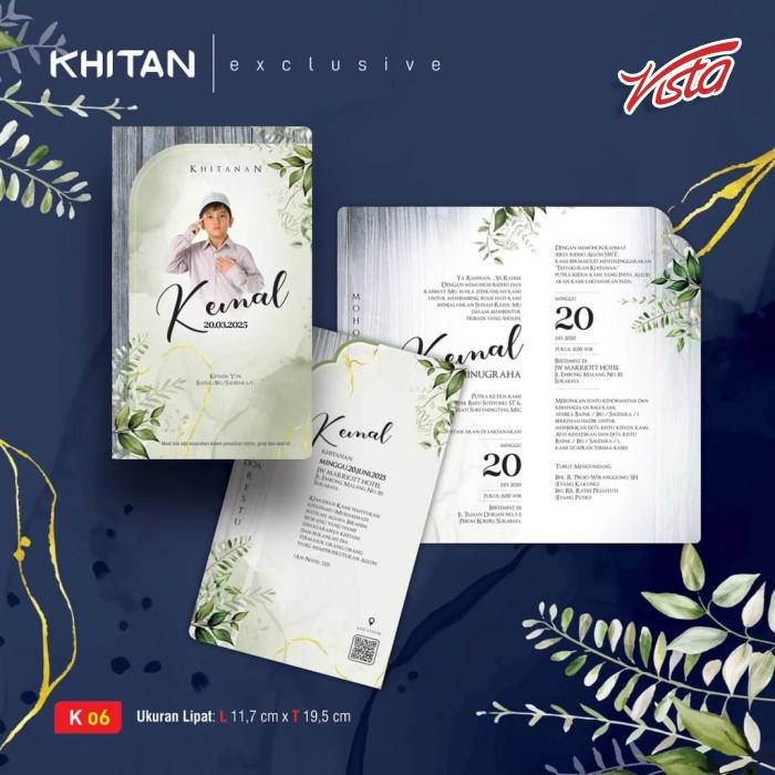 Undangan Pernikahan KH-06 Cetak Undangan Khitan 06 Bahan BC  Elegan Modern Paket Lengkap 100 PCS Gratis Label & Plastik - JanjiKita | 1000