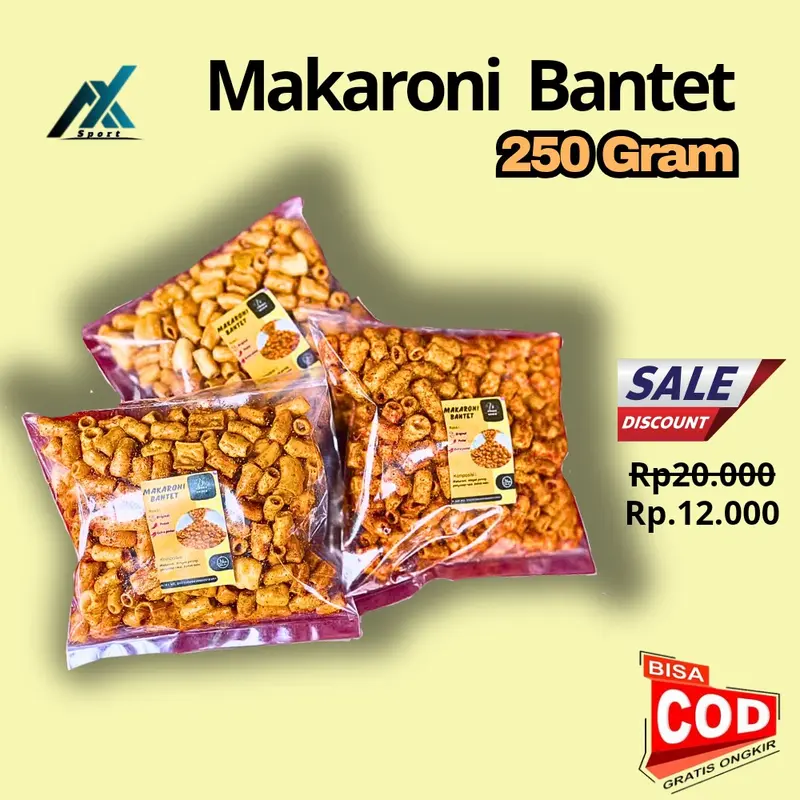 MAKARONI BANTET KILOAN KHAS TASIKMALAYA 250 GRAM Pedas Food Snacks Macaroni Kerang Kering 2