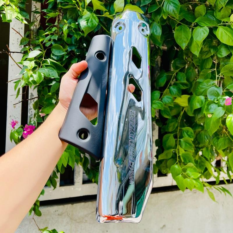 Ốp Pô Exciter 2010 Inox 304 trắng gắn như zin vào Pô Exciter 2010 Phụ Kiện xe máy UH Racing Phụ Tùng