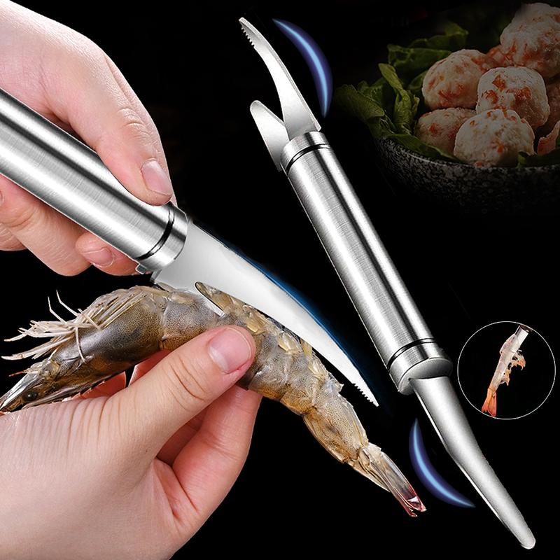Product Introduction of มีดสายกุ้ง, วัสดุสแตนเลส, เครื่องมือปอกเปลือก, ปอกกุ้งเร็ว, มีดปลา, เครื่องมือครัวที่บ้าน, พร้อม Scrunchie, สำหรับทำความสะอาด 10