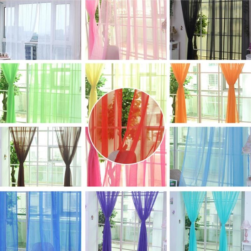 Rèm Voile Hoa, 100 * 200cm, Màu Pastel Sáng, Đầy Màu Sắc, Trang Trí Ngôi Nhà Đẹp, Bảng Điều Khiển Rèm Cửa Và Cửa Sổ, Voan Xuyên thấu, Khăn Quàng cổ, Thích Hợp Cho Lễ Ramadan Raya, Không Bao Gồm Vỏ Gối 1