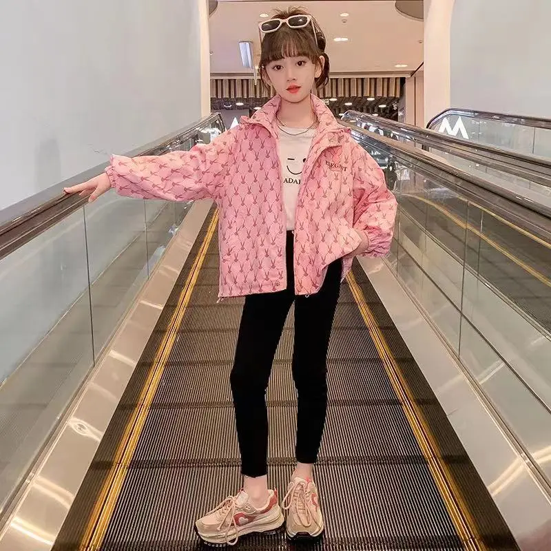 Áo Khoác Mùa Xuân Cho Bé Gái, Quần Áo Trẻ Em, Thời Trang, Áo Sơ Mi Có Mũ Trùm Đầu Có Khóa Kéo, Thích Hợp Cho Trẻ Em Và Thanh Thiếu Niên, Hàng Mới Về 2024, Áo Bé Gái 1