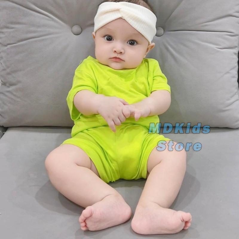 BỘ ĐỒ THUN LẠNH CỘC TAY Quần Ngắn Trẻ Em Cho Bé Trai Bé Gái 5–20kg MDKids