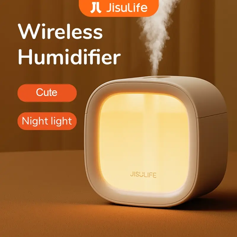 JISULIFE Humidifier Rechargeable Portable Wireless Aromatherapy Diffuser  Air Humidifiers For Office Bedroom Dormitory