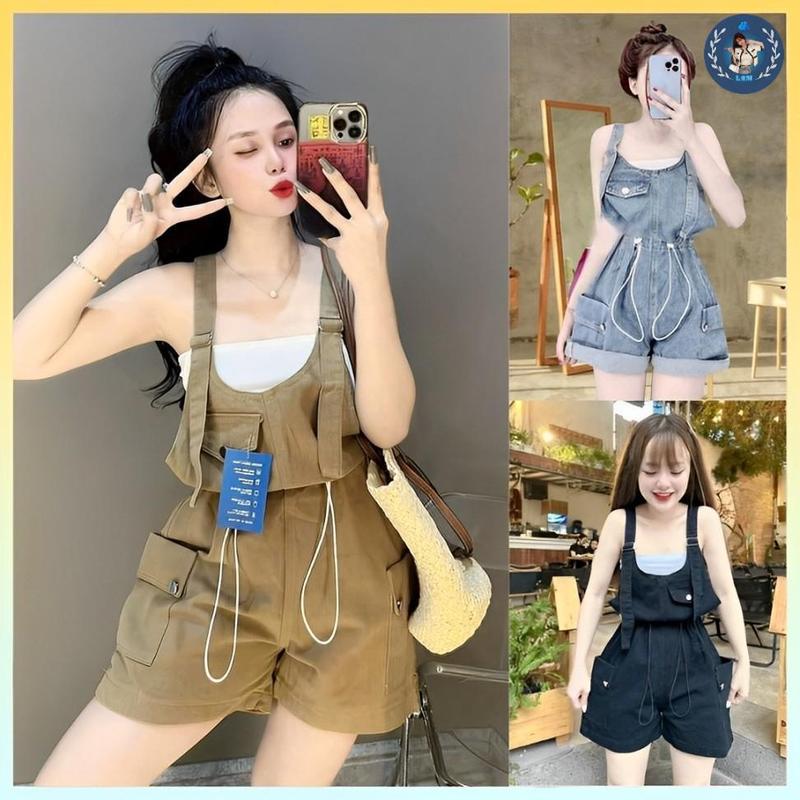 [A257] Quần nữ YẾM RÚT EO kiểu ngắn cực bền phối túi xinh xắn và năng động - L2M ( Top Jean Women ) 【 hoa hồng 】