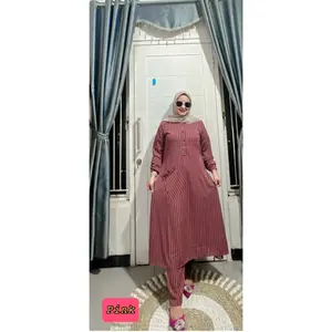 Setelan kode 019 salur kecil  jumbo dan standar Celana Crepe