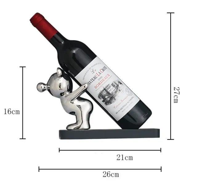 Decor Kệ Giá Đỡ Rượu Hình Gấu Bearbrick Chất Liệu Gốm Sứ Tráng Men Phủ Bóng Cao Cấp Siêu Sang Trang Trí Không Gian Nội Thất I04