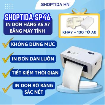 Máy in nhiệt shoptida SP46 in đơn hàng, phiếu gửi, minicode, logo tự dán, bảo hành 12 tháng