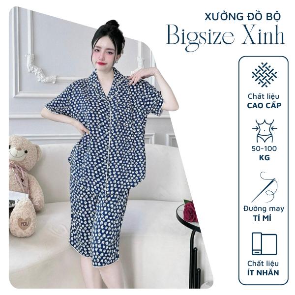 Bộ ngủ bigsize nữ bộ lửng mặc nhà chất lụa mango mềm mát kiểu pijama truyền thống sang trọng dễ mặc mát mẻ 1