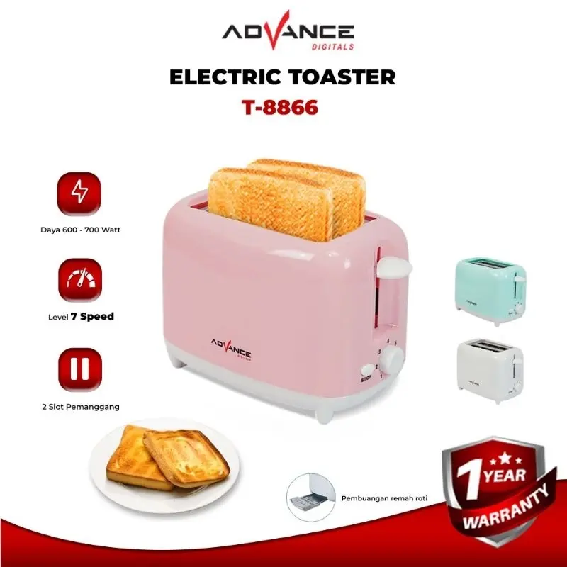Advance T8866 Toaster Roti / Pemanggang Roti Bakar Low Watt 0