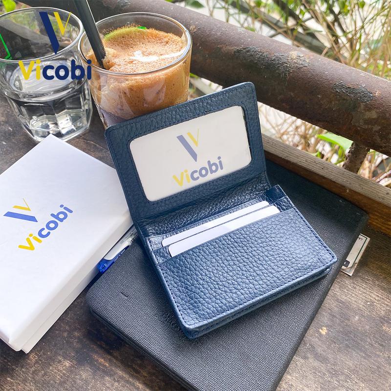 Ví mini đựng thẻ Da Bò Vicobi M3, nhỏ gọn bỏ túi cho nam nữ đựng thẻ ATM, tiền, GPLX cà vẹt bằng lái xe mới 8