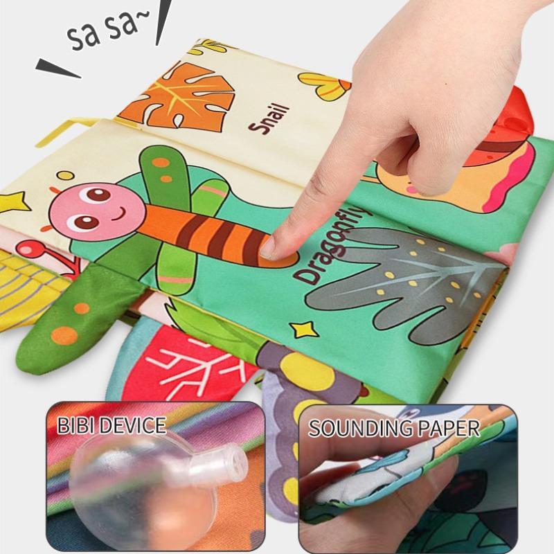 Product Introduction of Baby Tail Cloth Book, 1 Count Cute Tear-proof Baby Books, Early Education Tactile Stimulation Toy, Safety Baby Books for Newborn Infant 4