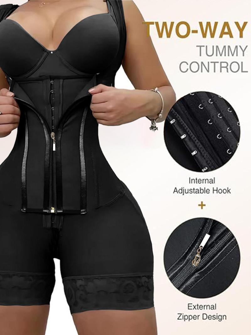 Product Introduction of Women's Solid Color Zipper Corset Shapewear Top, Tummy Control Shaper, Women's Shapewear for Daily Wear 3