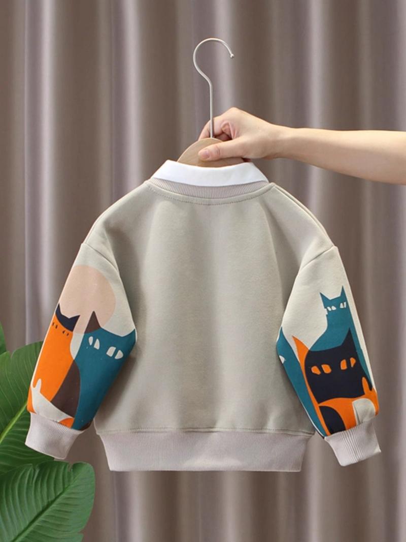 Product Introduction of Áo Len Có Ve Áo, Quần Áo Trẻ Em Bé Trai, Hàng Mới Về Mùa Xuân Và Mùa Thu 2024, Cơ Sở Hoạt Hình Thường Ngày Cho Trẻ Em, Dài Tay, Áo Phong Cách Phương Tây Đẹp Trai 9
