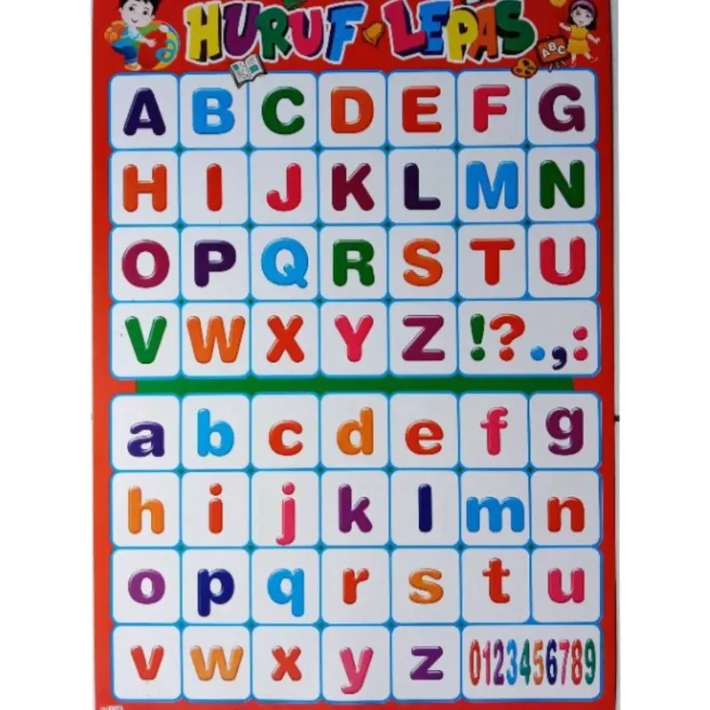 poster huruf / poster abjad /poster edukasi pengenalan huruf 0