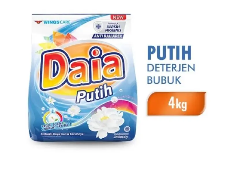 DAIA PUTIH deterjen bubuk 4 kg - Daia powder detergent putih 4 kg  Formula Bersih Higienis 0