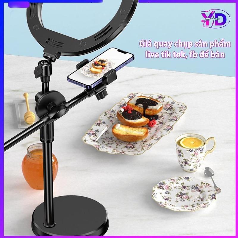 Bộ quay sản phẩm Ydu P68 thông minh giá đỡ livestream nhỏ gọn xoay 360 độ đa năng tích hợp đèn livestream Kem Selfie Phụ Kiện