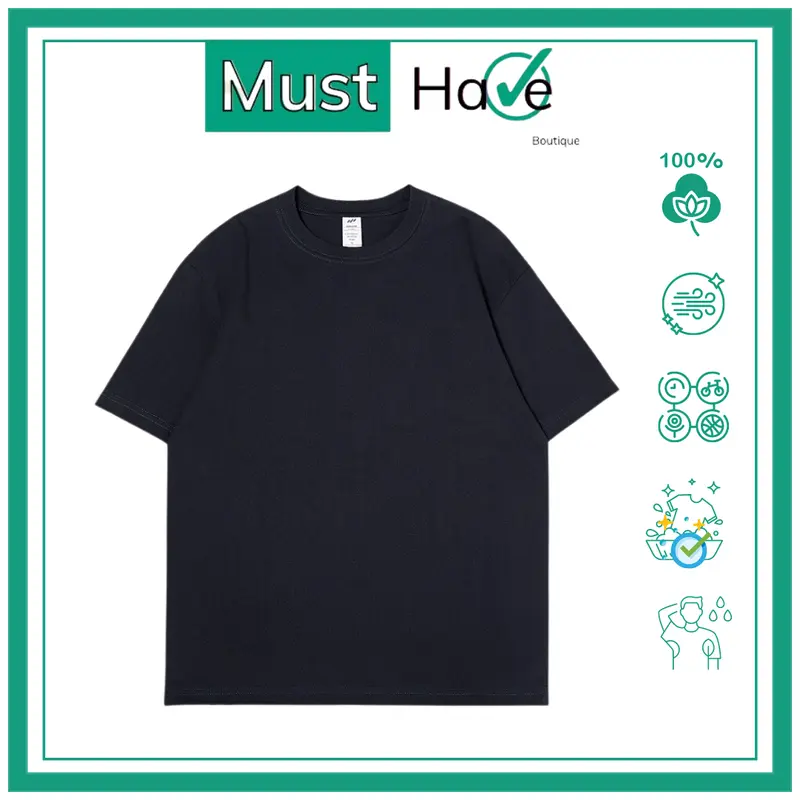 Áo thun, áo phông trơn Must Have Unisex 100% cotton form rộng, thời trang xu hướng cá tính, dễ thương Cổ Tròn Menswear 5