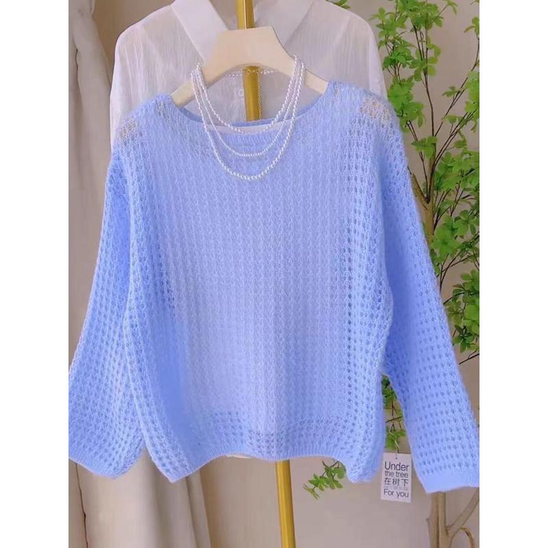 Áo Cánh Dệt Kim, Phong Cách Thường Ngày Mỏng Và Rỗng Dành Cho Phụ Nữ, Mùa Xuân Và Mùa Hè, Phong Cách Hàn Quốc Mới, Dáng Rộng Vừa Vặn, Phong Cách Phương Tây, Xuyên Thấu, Tay Áo Dài, Áo Chống Nắng Women Top 7