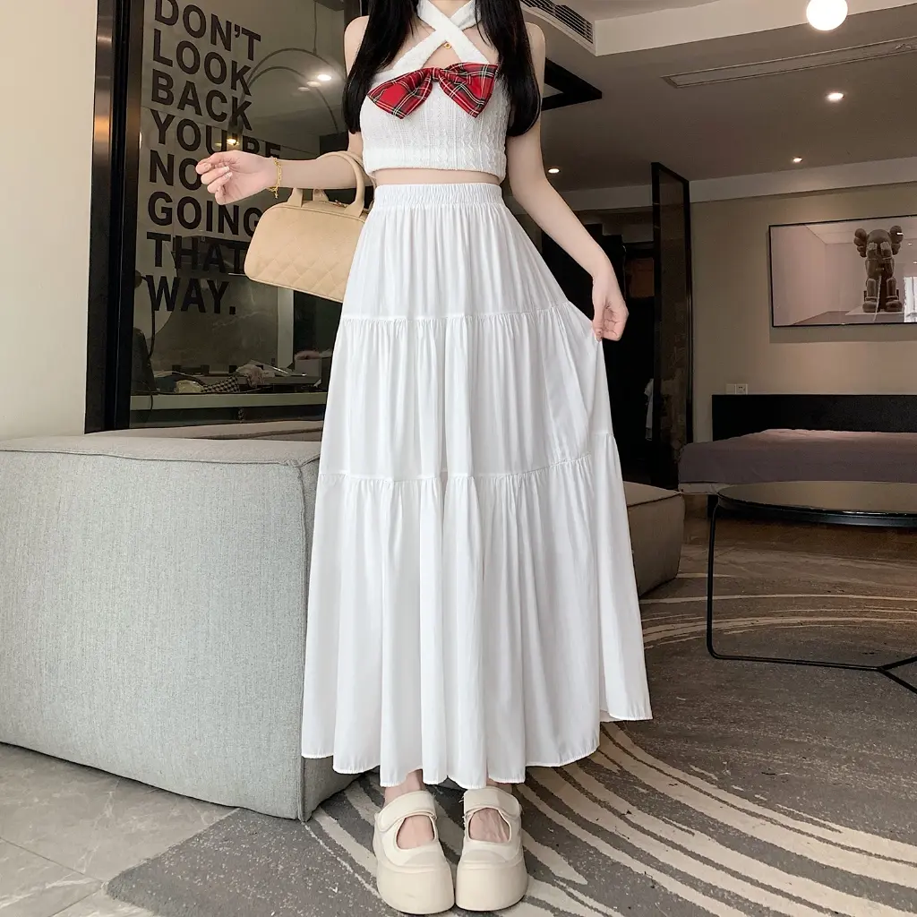 white christmas dresses Red Ruffle Off-Shoulder Chiffon Dress – Romantic Summer Outfit main image 1