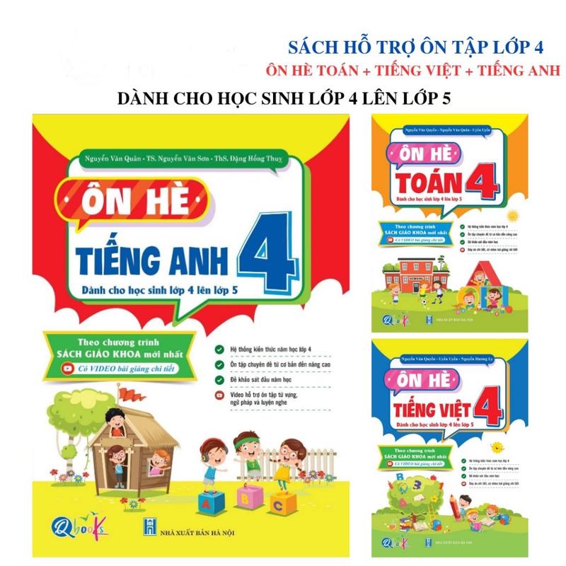 Sách - Combo 3 quyển Ôn hè Toán + Tiếng Việt + Tiếng Anh dành cho học sinh lớp 4 lên lớp 5