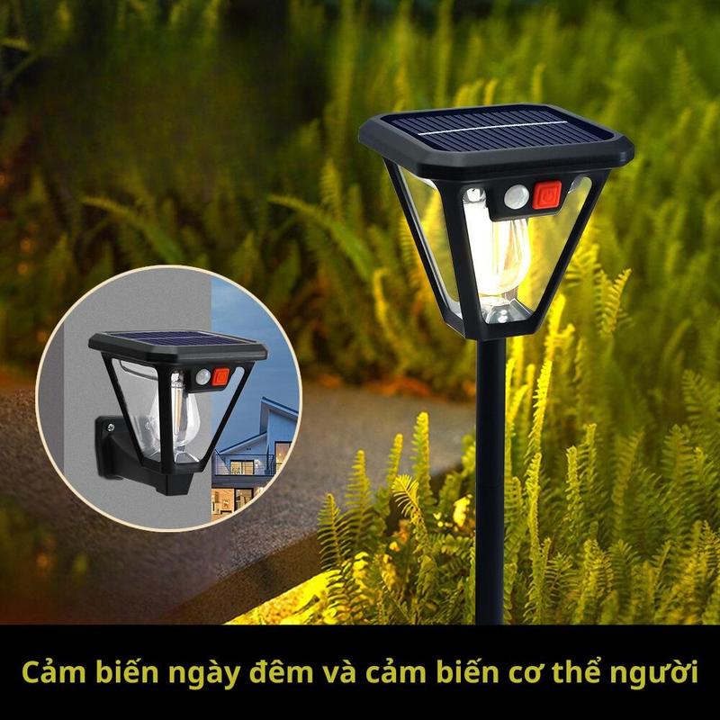  Đèn Cắm Vườn Năng Lượng Mặt Trời Hai Tính Năng Chiếu Sáng Thông Minh Cảm Biến Chuyển Động Người Chống Nước IP65 