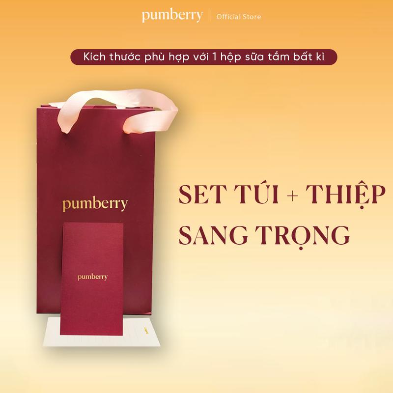 Set Túi quà + thiệp ép nhũ vàng logo sang trọng Pumberry 0