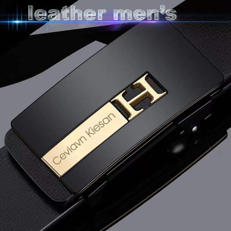 thắt lưng da nam chữ H phong cách hàn khóa mạ điện dây rộng 3.3cm dài 125cm