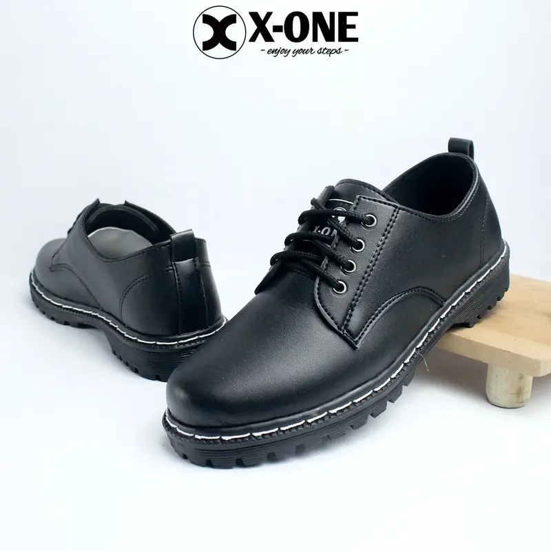 SEPATU FORMAL PRIA | X-ONE FOOTWEAR “MOSCOW DOCMART” Hitam docmart brand lokal Shoes 1